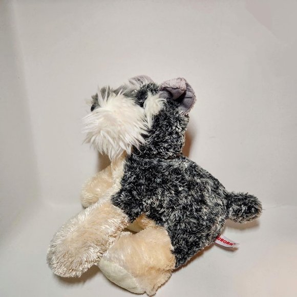8" Stein Schnauzer Grey Stuffed Animal Dog Plush Puppy Aurora Incredibly soft - Picture 4 of 9